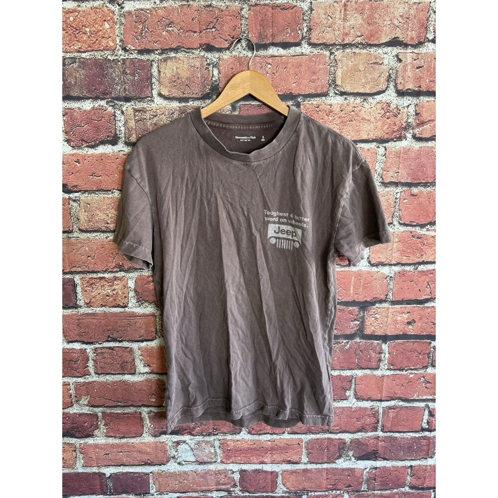 Abercrombie Fitch Soft A&E Tee T-shirt Mens Small Jeep Brown Tee Graphic